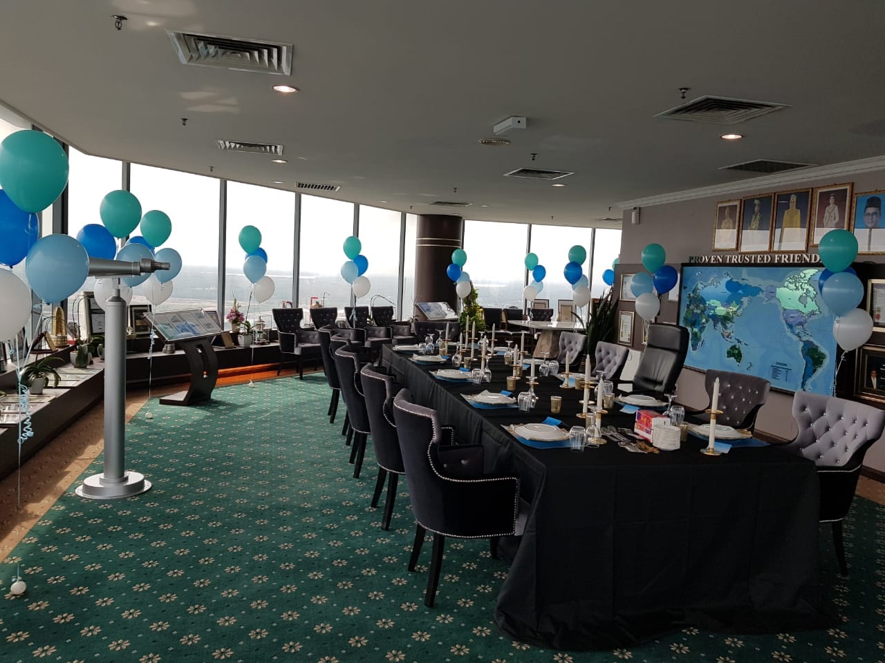 Private dining set-up inside the KL Tower revolving restaurant